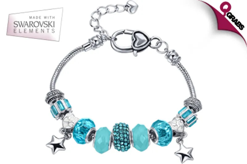For QR99 Accessorize your Outfit with a Funky Charm Bracelet made with Swarovski Elements Crystals! (QR198 Value)